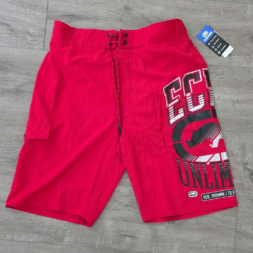 Ecko Unlimited Red Lace-Up Shorts